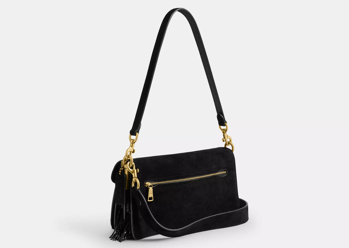 Davenzarry | Coach Tabby Shoulder Bag 26 With Crystal Beaded Fringe Brass/Black | View 2