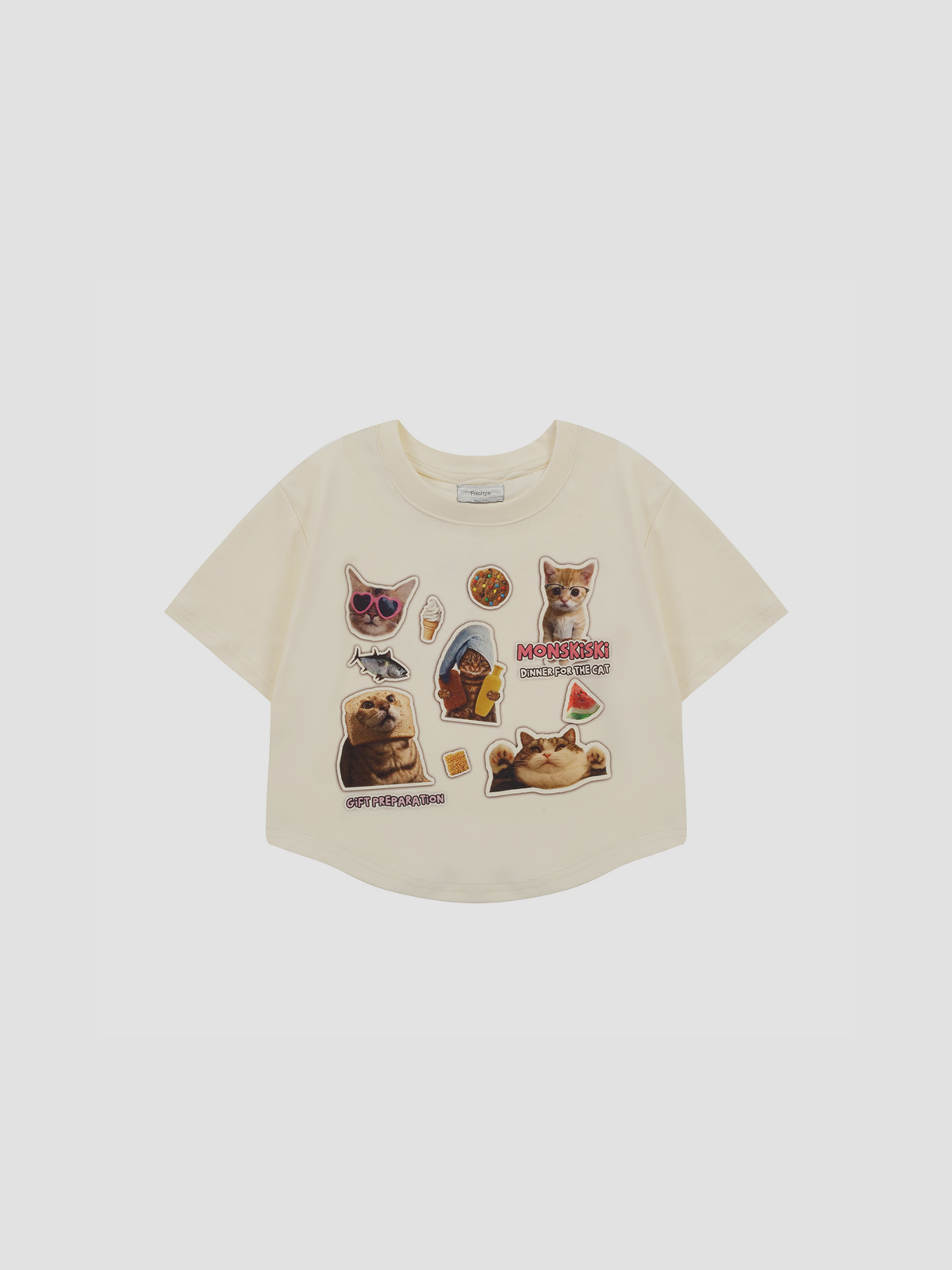 Fushya Cute Animals Party Cropped Top