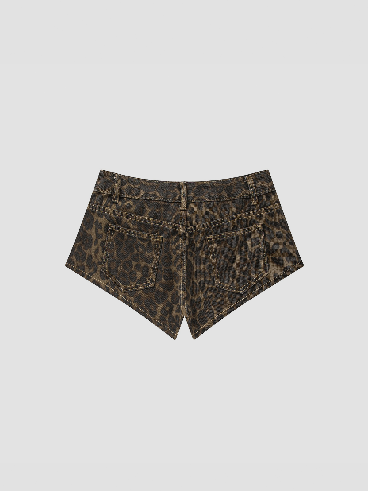 Fushya "Street Star" Leopard Denim Short Jean