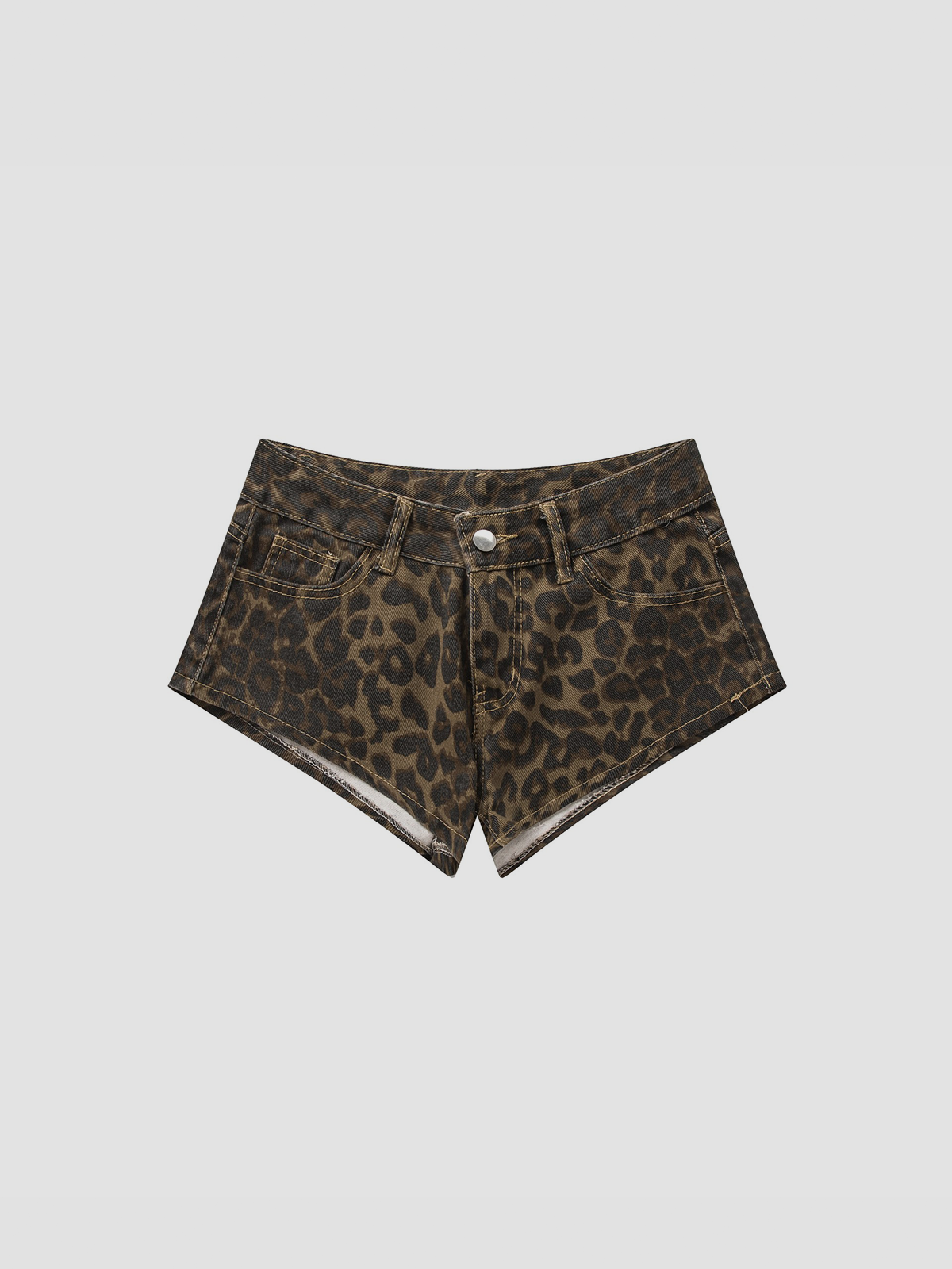 Fushya "Street Star" Leopard Denim Short Jean