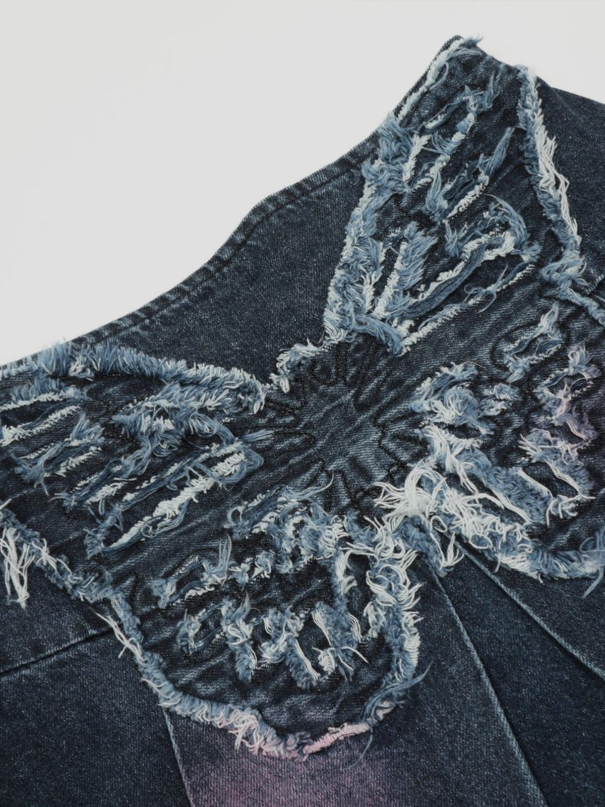 Fushya Denim Butterfly Stitch Skirt