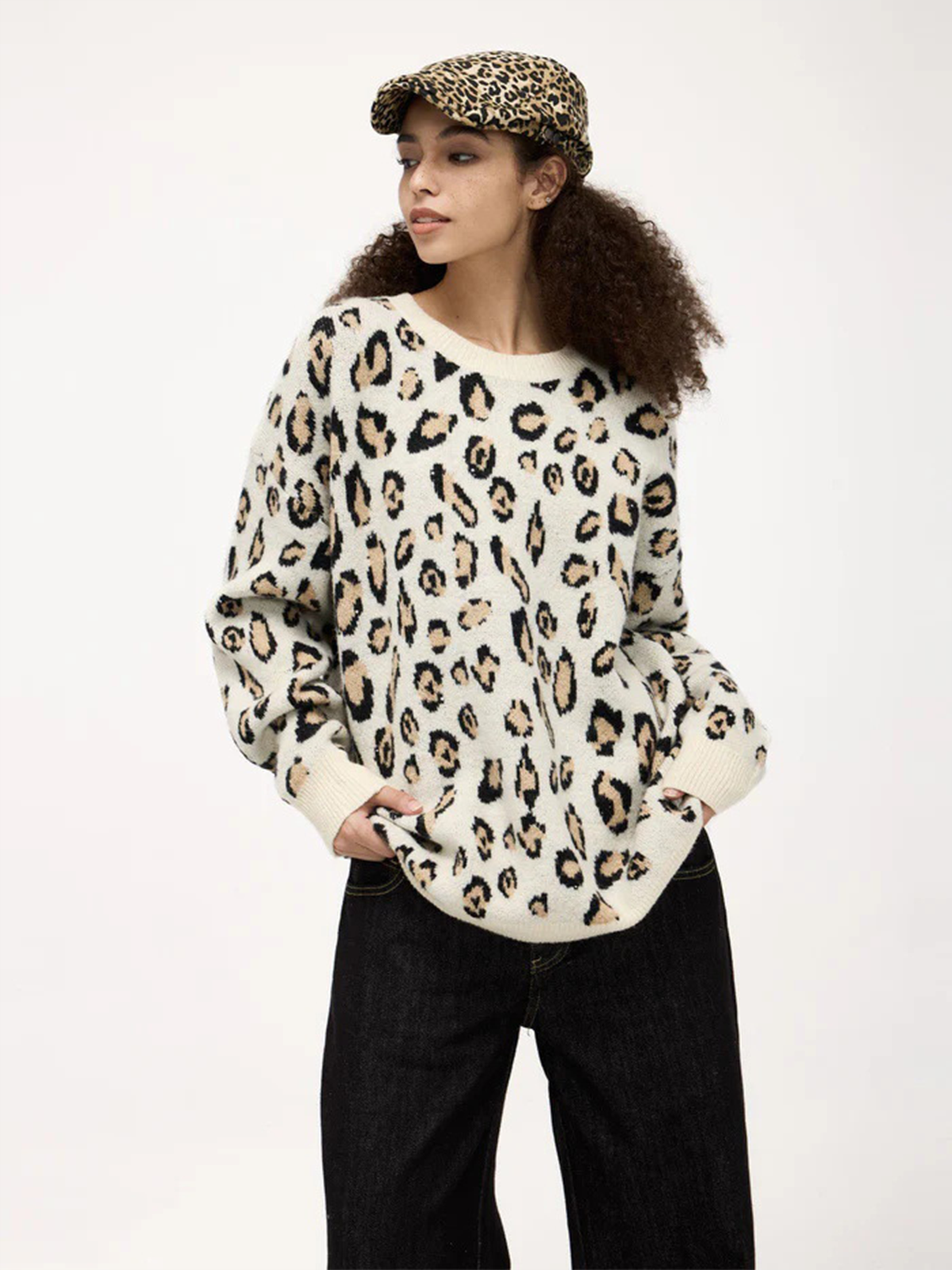 Fushya Leopard Oversized Sweater