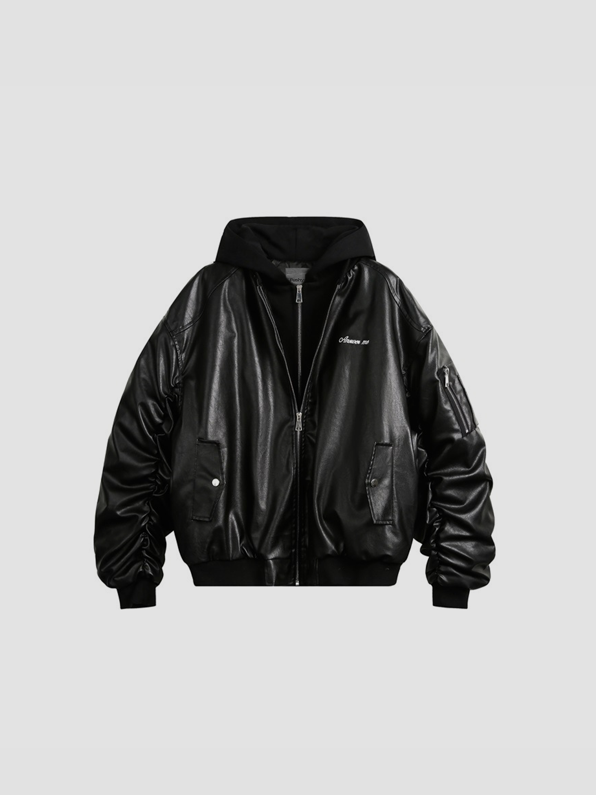 Fushya "Answer Me" Hoodie Leather Jacket