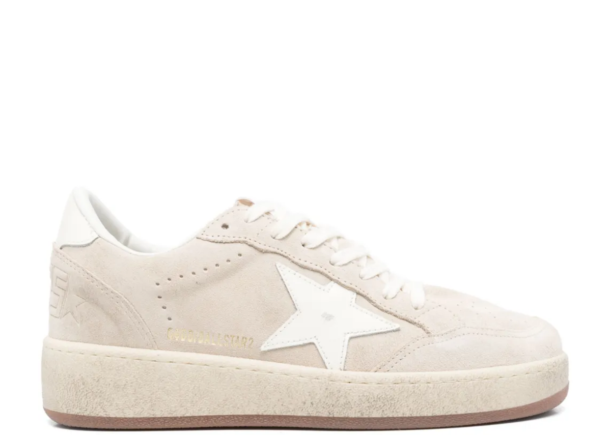 Davenzarry | Golden Goose Ball Star Beige Suede White Leather Star Beige Heel Tab - Women's | View 1