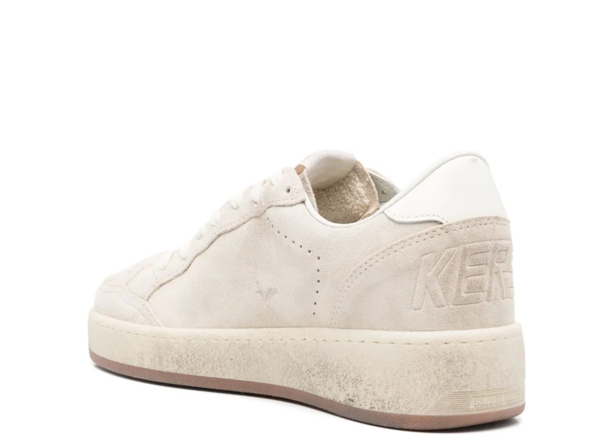 Davenzarry | Golden Goose Ball Star Beige Suede White Leather Star Beige Heel Tab - Women's | View 3