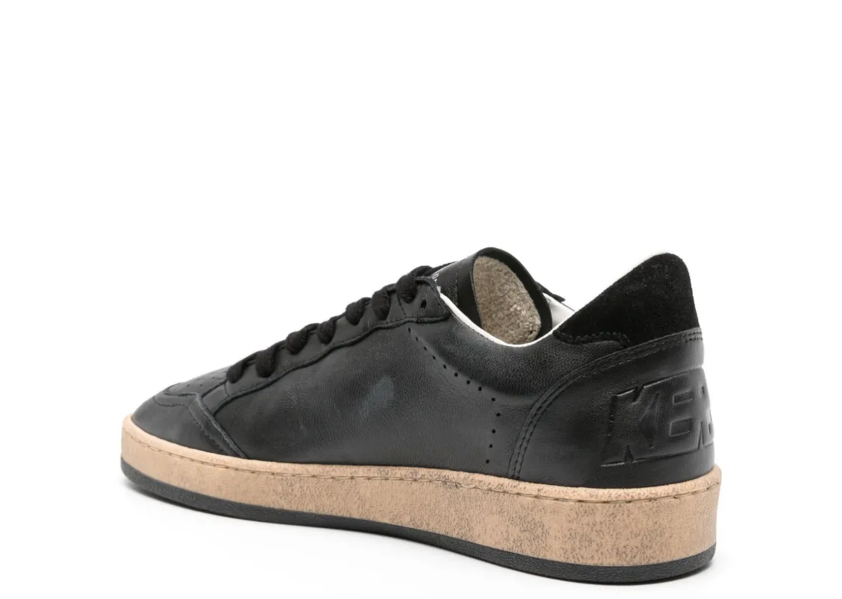 Davenzarry | Golden Goose Ball Star Black Nappa Black Glitter Star Black Suede Heel Tab - Women's | View 3