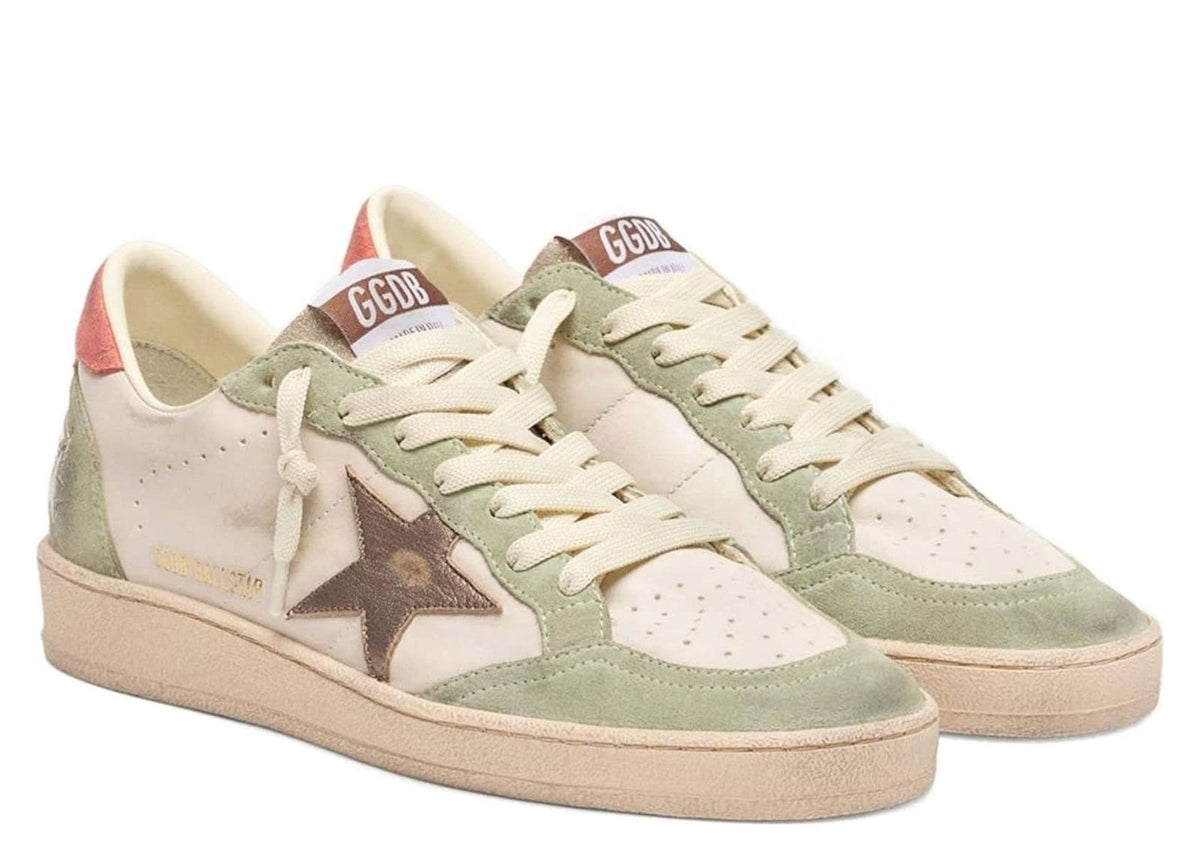 Davenzarry | Golden Goose Ball Star Butter Leather Sage Green Suede Coral Heel Tab - Women's | View 2