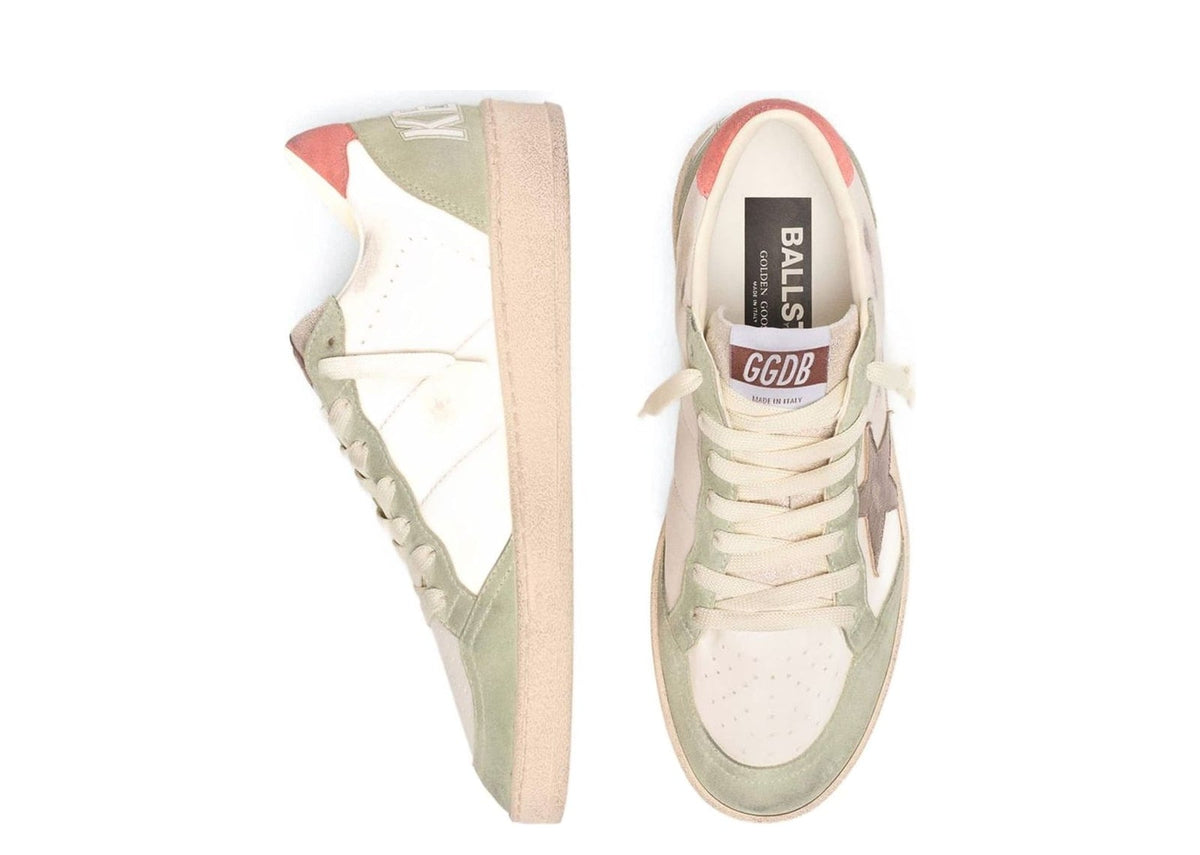 Davenzarry | Golden Goose Ball Star Butter Leather Sage Green Suede Coral Heel Tab - Women's | View 3