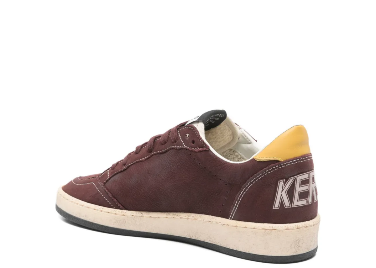 Davenzarry | Golden Goose Ball Star Chocolate Nubuck White Leather Star Honey Heel Tab - Women's | View 3