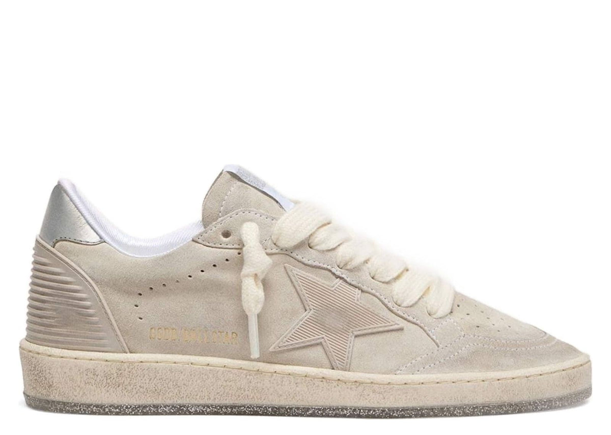 Davenzarry | Golden Goose Ball Star Gray Suede Tone-on-Tone Star Silver Heel Tab - Women's | View 1