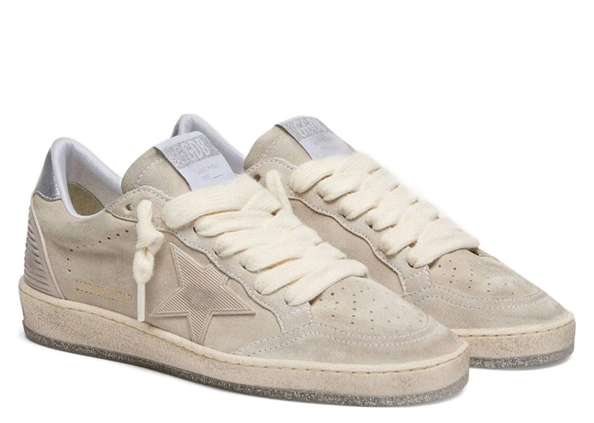 Davenzarry | Golden Goose Ball Star Gray Suede Tone-on-Tone Star Silver Heel Tab - Women's | View 2