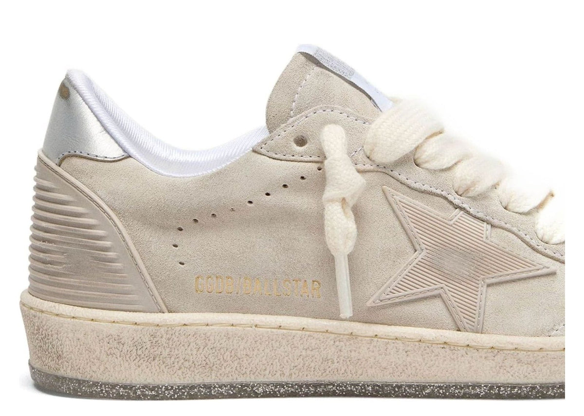 Davenzarry | Golden Goose Ball Star Gray Suede Tone-on-Tone Star Silver Heel Tab - Women's | View 4