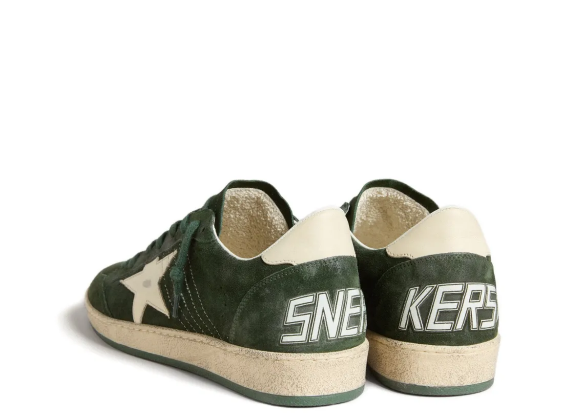Davenzarry | Golden Goose Ball Star Green Suede White Leather Star Green Heel Tab - Women's | View 2