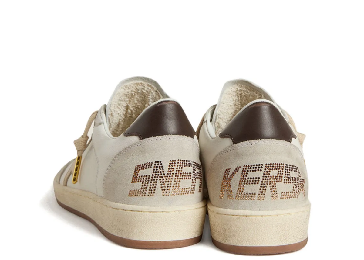 Davenzarry | Golden Goose Ball Star LTD Beige Star Black Heel Tab - Women's | View 3