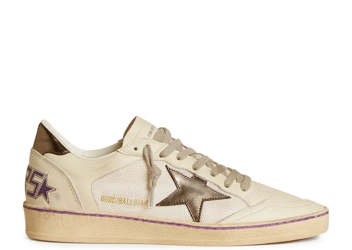 Davenzarry | Golden Goose Ball Star Mesh Metallic Leather Star Metallic Heel Tab - Women's | View 1