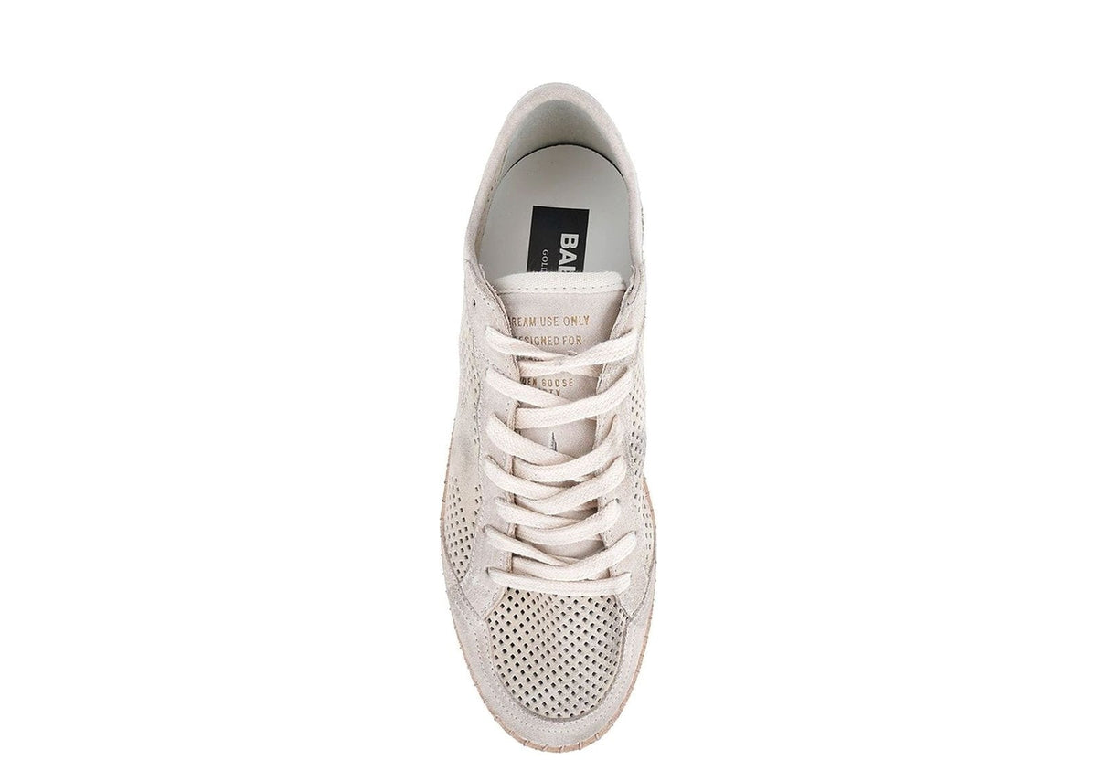 Davenzarry | Golden Goose Ball Star Perforated Beige Suede Tone-on-Tone Star | View 5