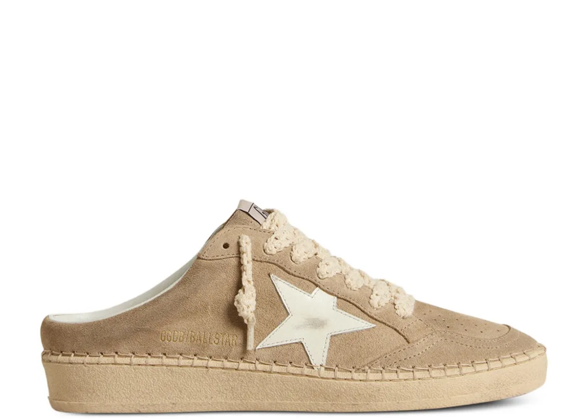 Davenzarry | Golden Goose Ball Star Sabot Beige Suede White Leather Star - Women's | View 1