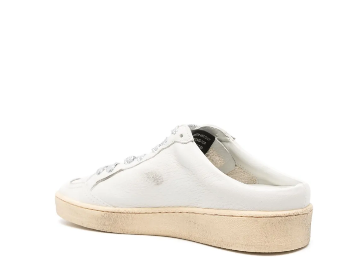 Davenzarry | Golden Goose Ball Star Sabot White Nappa Old Rose Leather Star - Women's | View 3