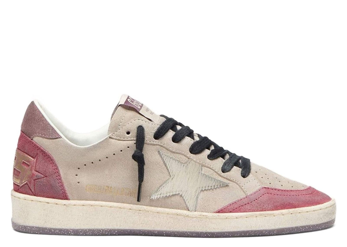 Davenzarry | Golden Goose Ball Star Taupe Suede Cream Star Pink Heel Tab - Women's | View 1