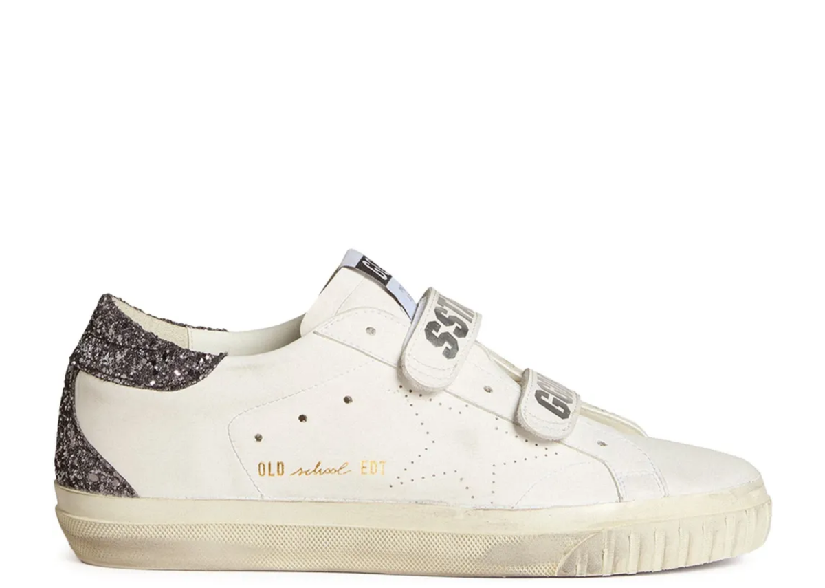 Davenzarry | Golden Goose Bio-Based Old School Perforated Star Glitter Heel Tab - Women's | View 1