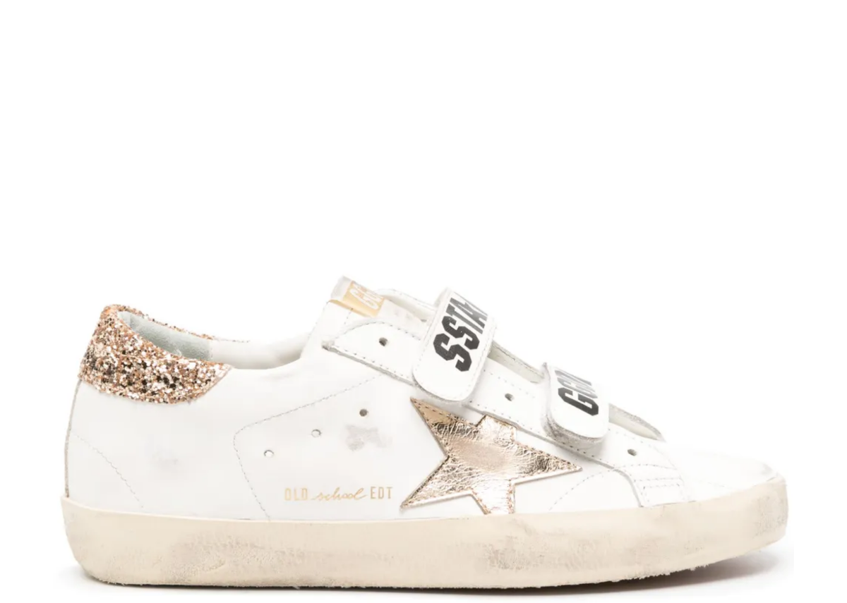 Davenzarry | Golden Goose Old School Gold Laminated Star Gold Glitter Heel Tab - Women's | View 1