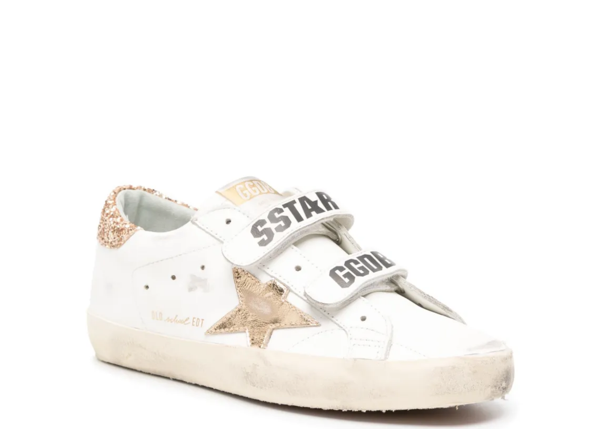 Davenzarry | Golden Goose Old School Gold Laminated Star Gold Glitter Heel Tab - Women's | View 2