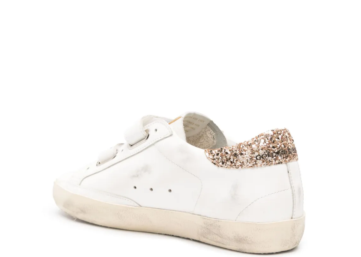 Davenzarry | Golden Goose Old School Gold Laminated Star Gold Glitter Heel Tab - Women's | View 3
