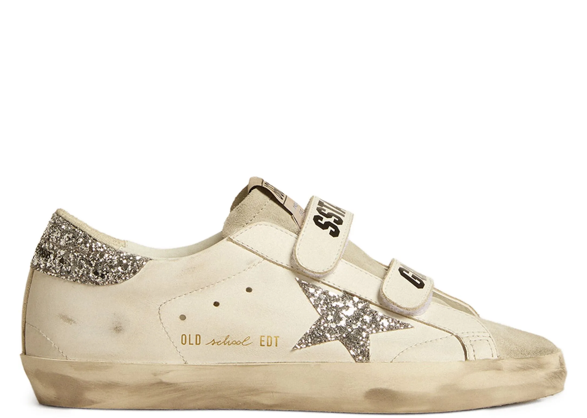 Davenzarry | Golden Goose Old School Silver Glitter Star Ice Gray - Women's | View 1