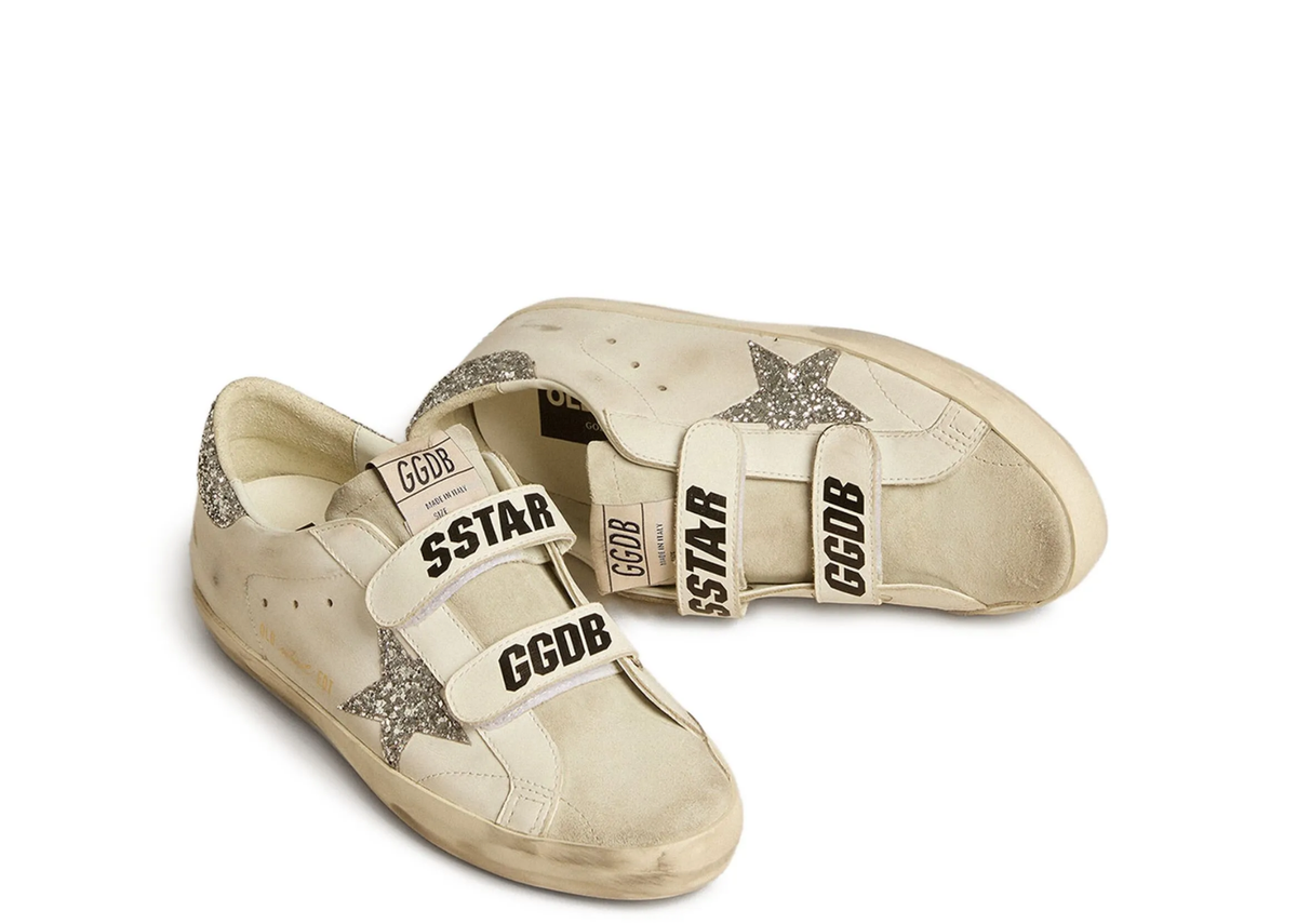 Davenzarry | Golden Goose Old School Silver Glitter Star Ice Gray - Women's | View 2