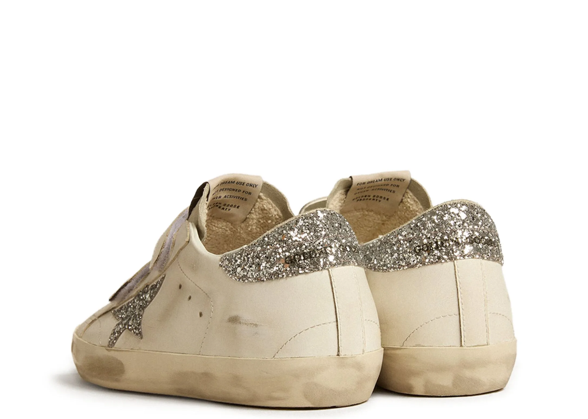 Davenzarry | Golden Goose Old School Silver Glitter Star Ice Gray - Women's | View 3