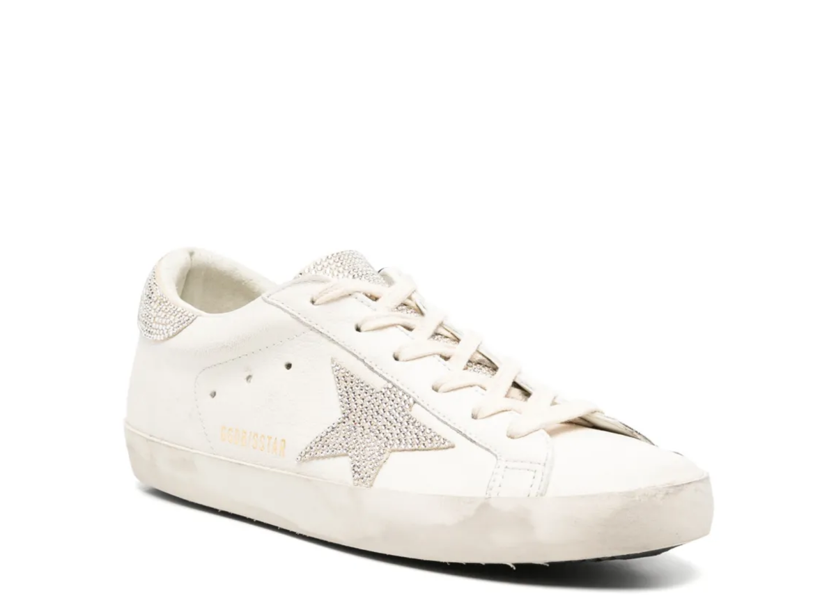 Davenzarry | Golden Goose Super-Star Beige Swarovski Crystal Star - Women's | View 2