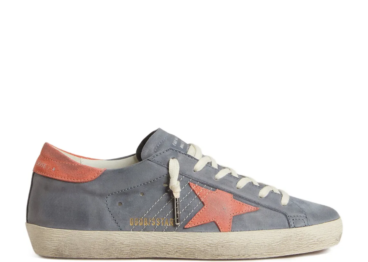 Davenzarry | Golden Goose Super-Star Blue Nubuck Pink Suede Star - Women's | View 1