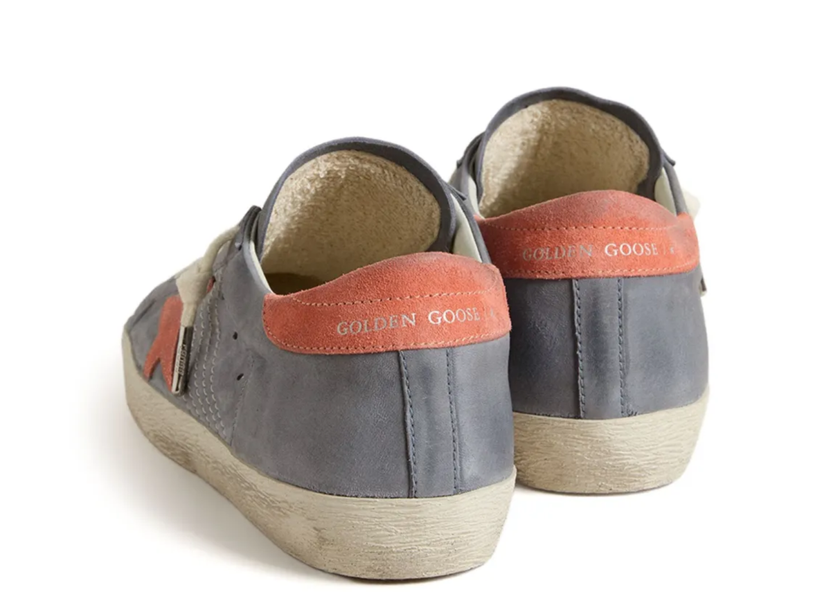 Davenzarry | Golden Goose Super-Star Blue Nubuck Pink Suede Star - Women's | View 2