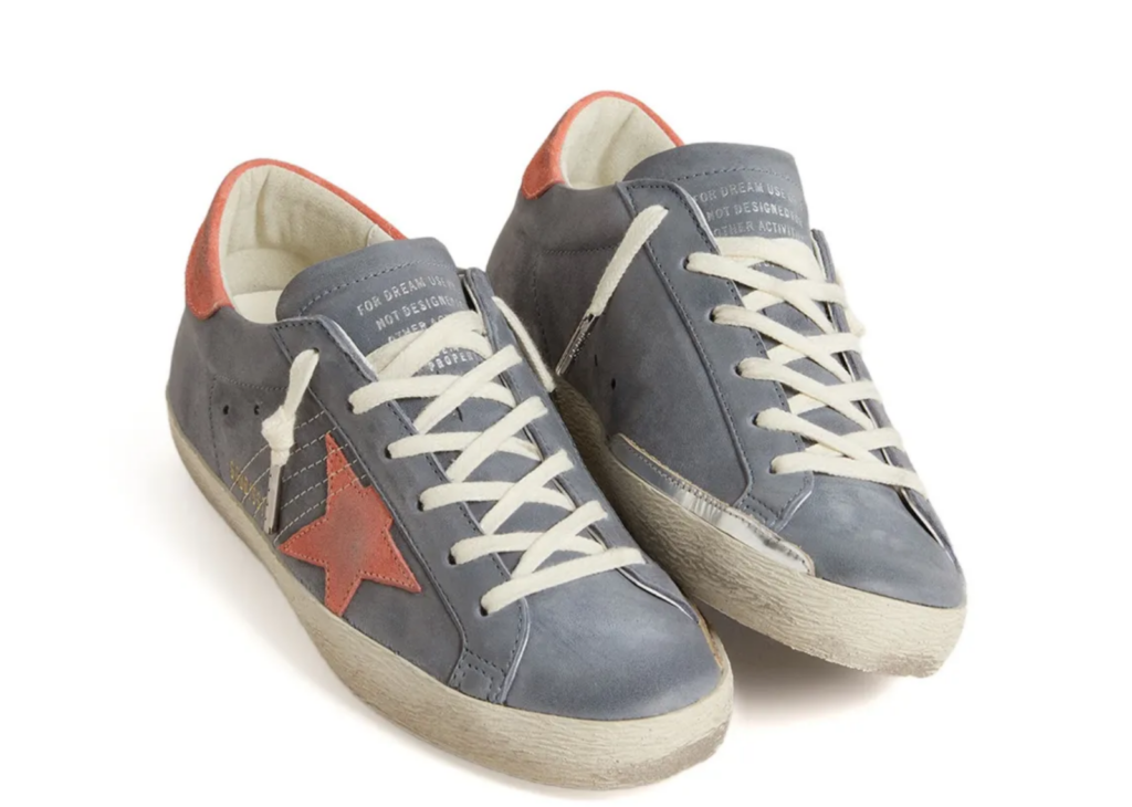 Davenzarry | Golden Goose Super-Star Blue Nubuck Pink Suede Star - Women's | View 6