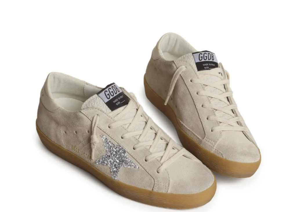 Davenzarry | Golden Goose Super-Star Ice Gray Suede Silver Glitter Star - Women's | View 5