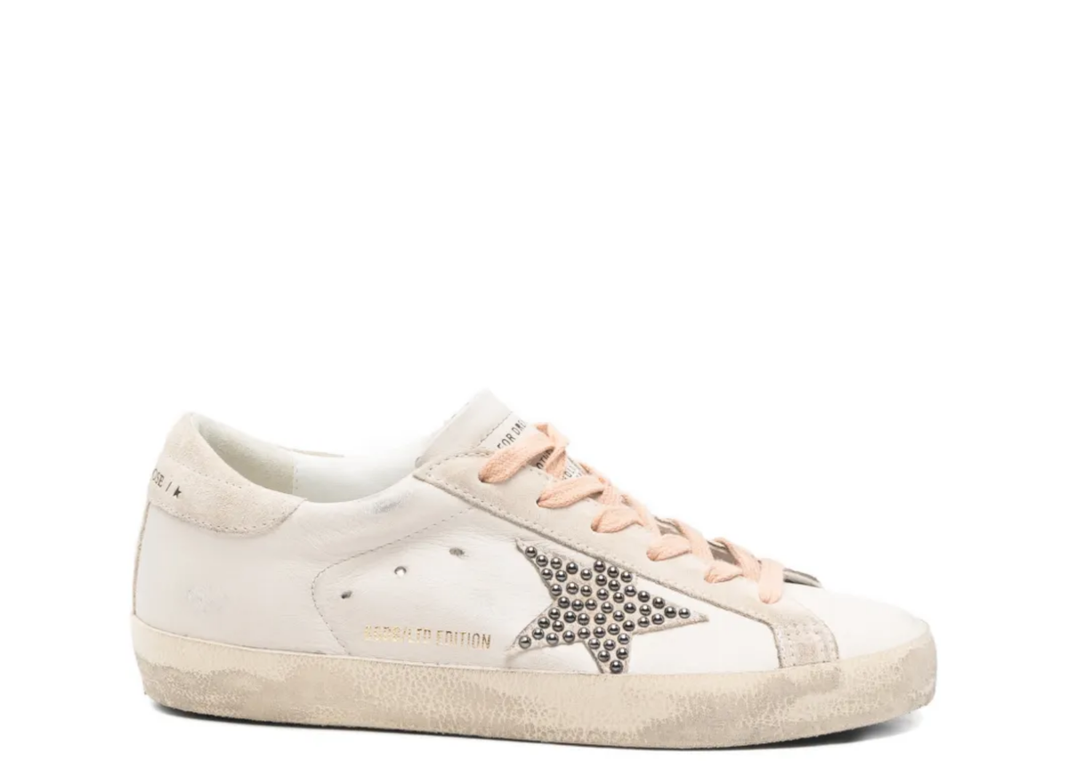 Davenzarry | Golden Goose Super-Star LTD Beige Suede Star Swarovski Studs - Women's | View 1