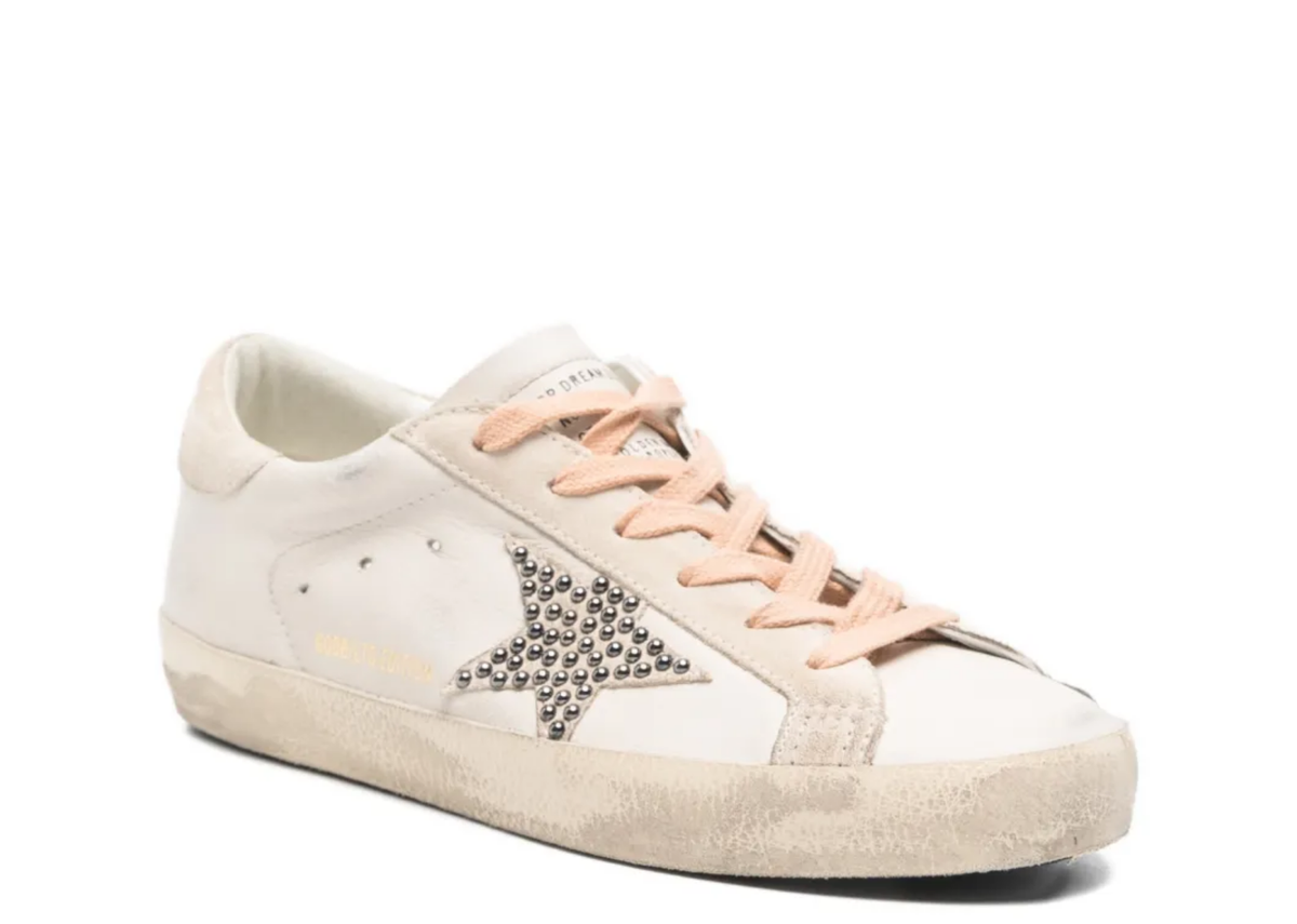 Davenzarry | Golden Goose Super-Star LTD Beige Suede Star Swarovski Studs - Women's | View 2