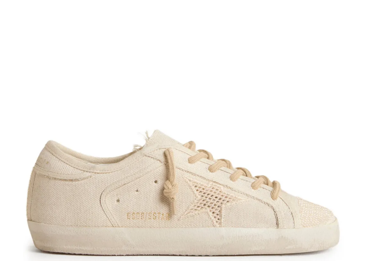 Davenzarry | Golden Goose Super-Star Pearl Canvas Mesh Effect Star - Women's | View 1