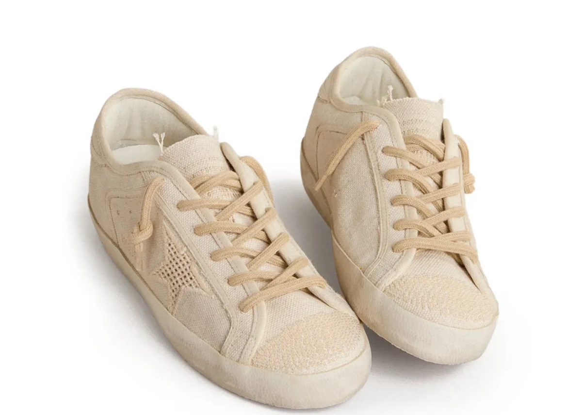 Davenzarry | Golden Goose Super-Star Pearl Canvas Mesh Effect Star - Women's | View 2