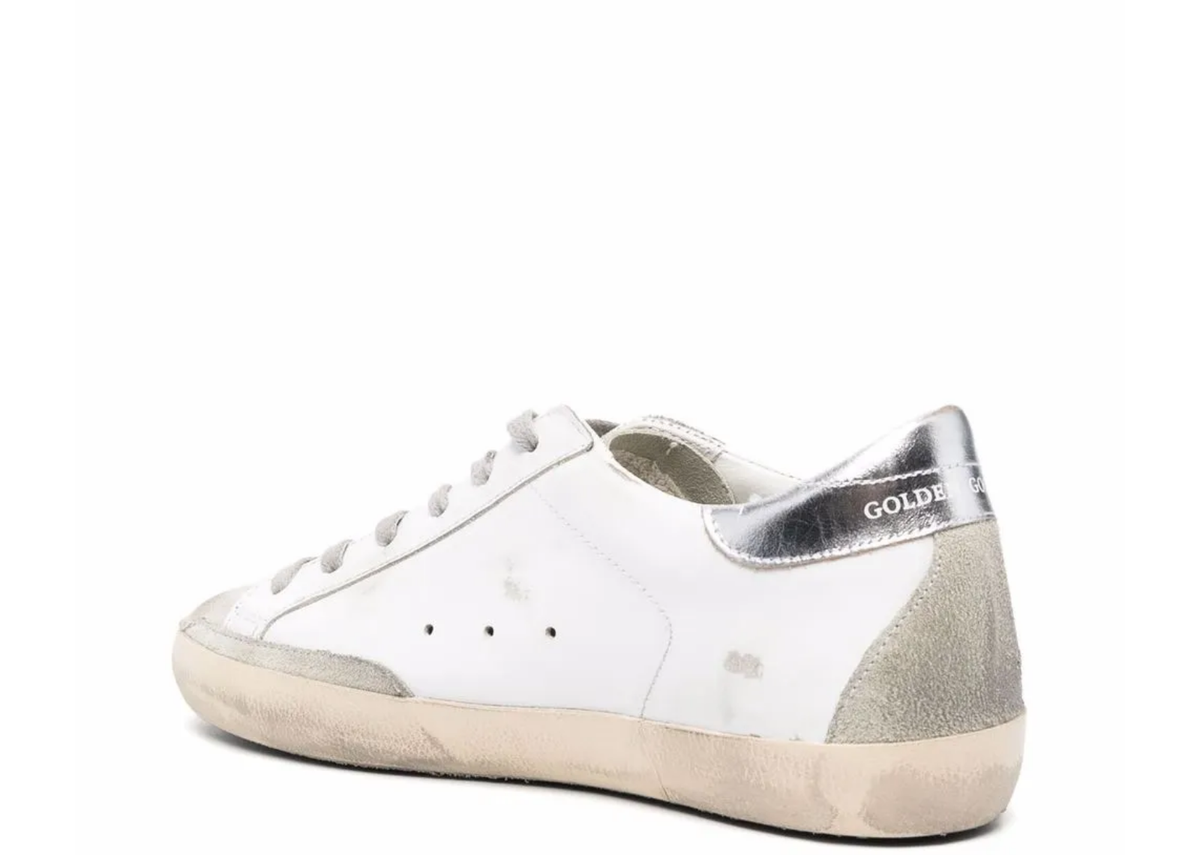 Davenzarry | Golden Goose Super-Star Pink Leather Star Silver Heel Tab - Women's | View 3