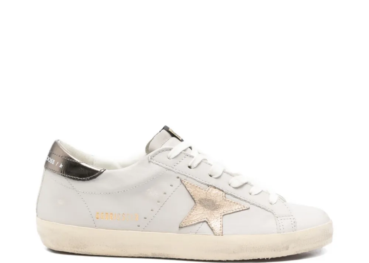 Davenzarry | Golden Goose Super-Star Powder Light Blue Platinum Crackle Star - Women's | View 1