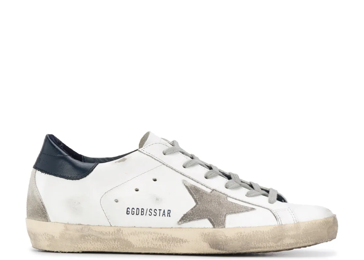 Davenzarry | Golden Goose Super-Star Suede Star Blue Heel Tab - Women's | View 1