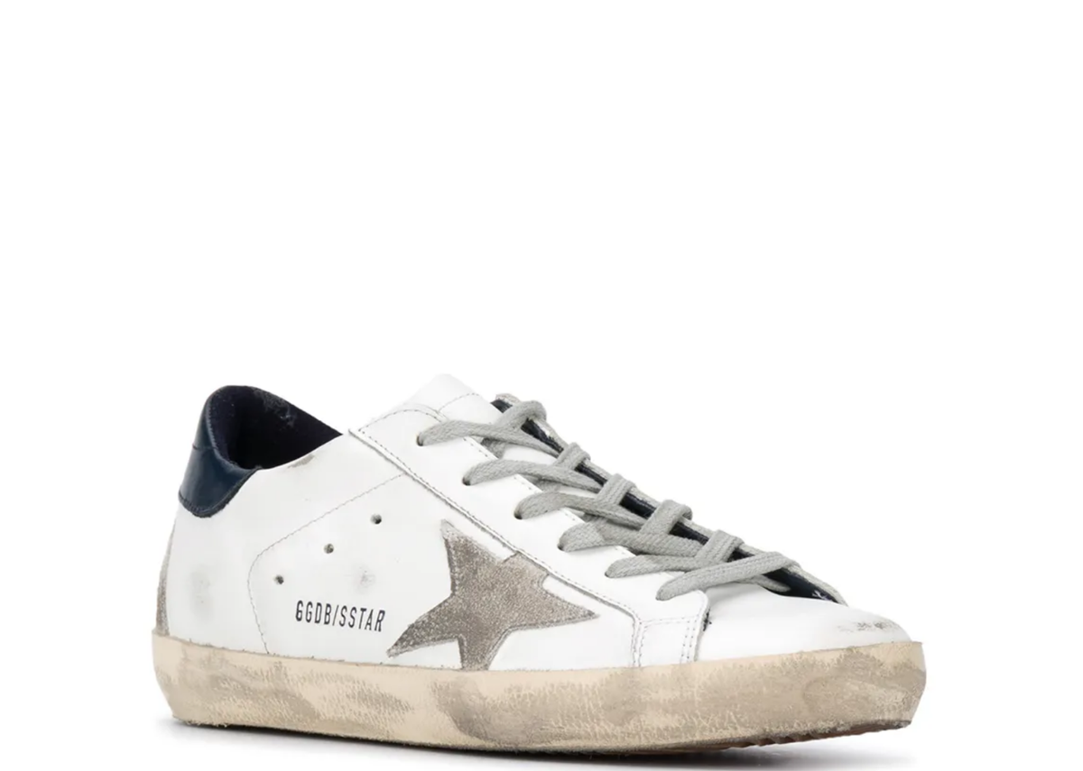 Davenzarry | Golden Goose Super-Star Suede Star Blue Heel Tab - Women's | View 2