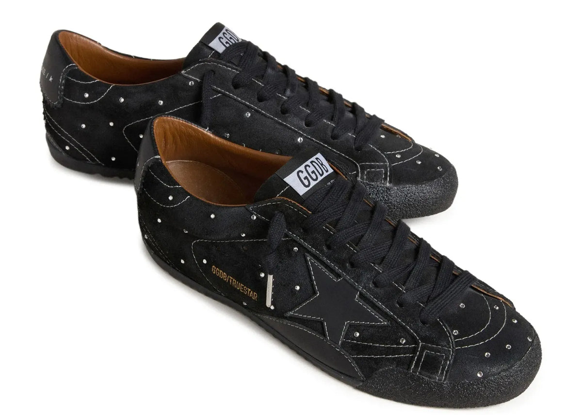 Davenzarry | Golden Goose True-Star Black Suede Swarovski Crystal Black Star Heel - Women's | View 2