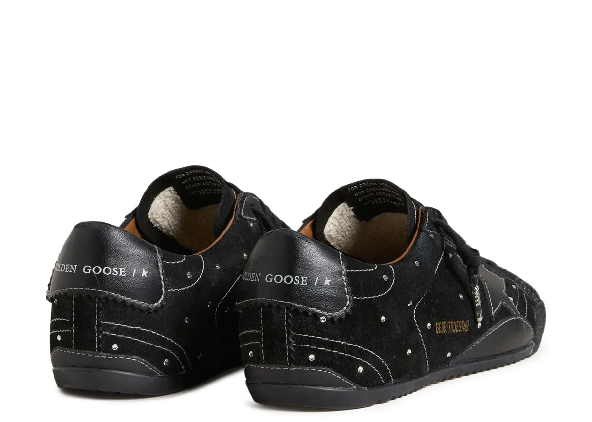 Davenzarry | Golden Goose True-Star Black Suede Swarovski Crystal Black Star Heel - Women's | View 3