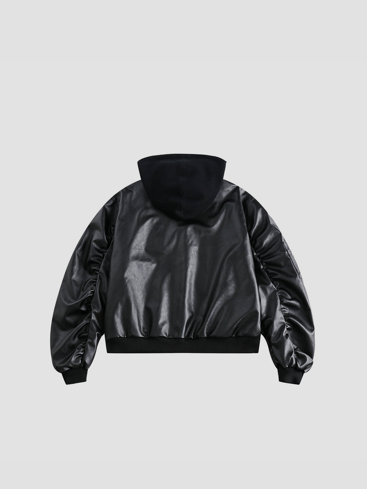 Fushya "Street Star" Hoodie Patch Leather Jacket