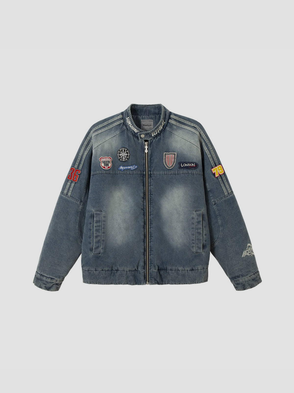 Fushya "back to city" Silver Night Wash Denim Jacket