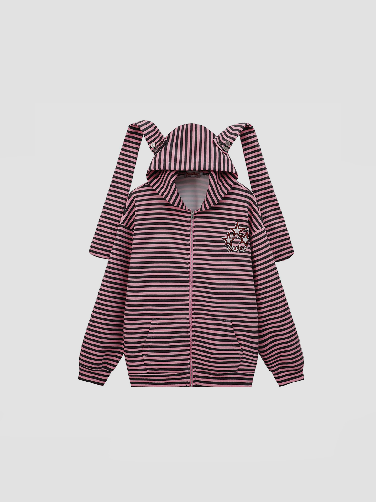 Fushya Striped Rabbit Hoodie
