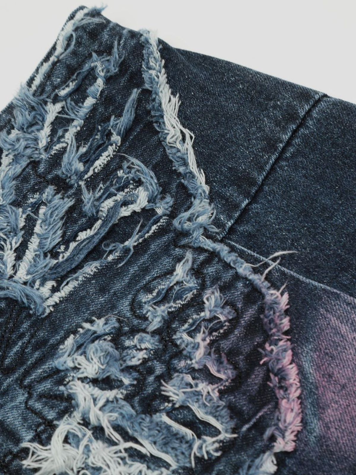 Fushya Denim Butterfly Stitch Skirt