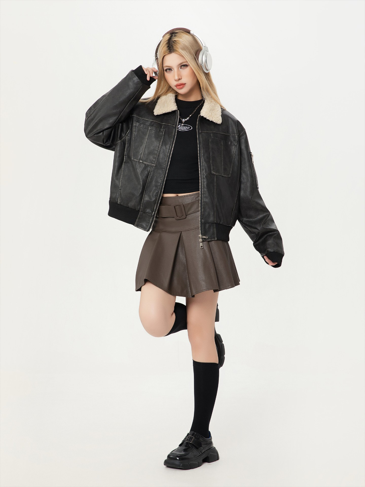 Fushya High School Vintage Leather Jacket